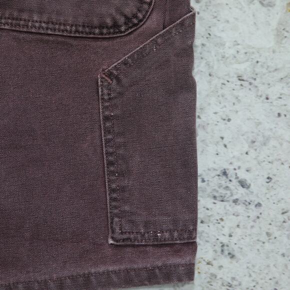 RARE Vintage Carhartt B24 BRG Burgundy Faded Purple Carpenter Shorts 32x7 - Picture 6 of 13